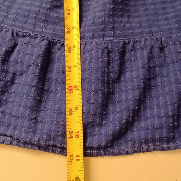 Anthropologie Amadi Blue Ruffle Tiered Linen Blend Modest Dress - Picture 11 of 14